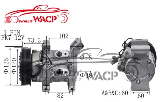 2473006840 Automatik-Klimakompressor für Toyota HiluxVigo 2003-2007 WXTT016