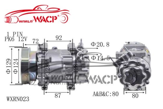 12V 6PK SD7V16 Automobil Wechselstromkompressor für Renault Duster Clio Megane Nissan WXRN023