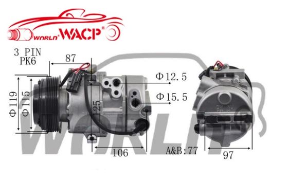ACP1550000S Automobil Wechselstromkompressor für Kia K3 für Sportage DW16 6PK WXKA025