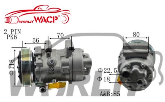 1444 6V12 6PK Fahrzeugkompressor Klimagerät 12V Für Peugeot307 1.6 WXPG044