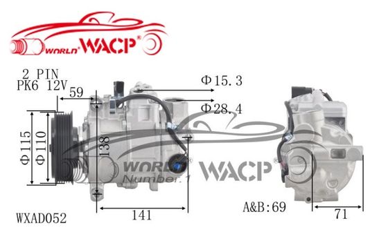 6SEU Automobil Wechselstromkompressor 8K0260805J 2483001600 Für den Audi A4/A5/A6/Q5 2003-2017 WXAD052