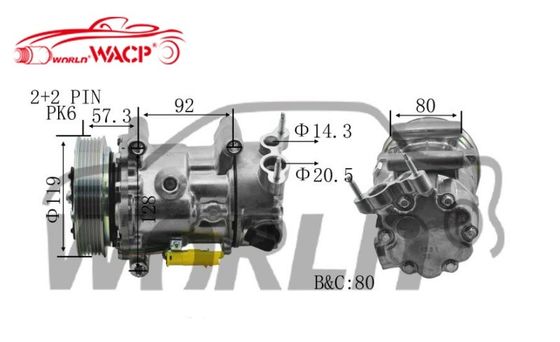 RC.600.082 Auto-Luft-C-Kompressor für SD6C12 CITROEN C4 C4 LOUNGE ADAPTAÇÃO PEUGEOT 307/208 WXPG009