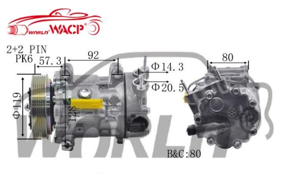 1309 Kompressor für die Klimatisierung von Fahrzeugen für Peugeot407 3008 4008 WXPG017