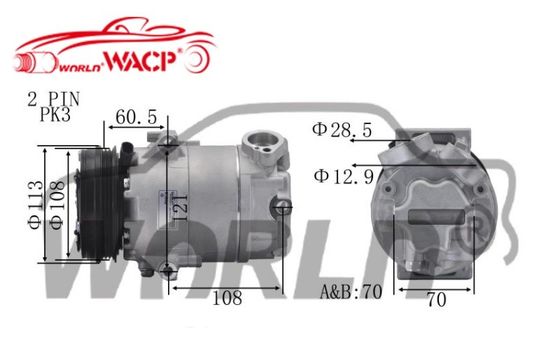 RC.600.108 5U0820803K AC.100.1758 Automobil Wechselstromkompressor für Volkswagen Fox Voyage WXVW045